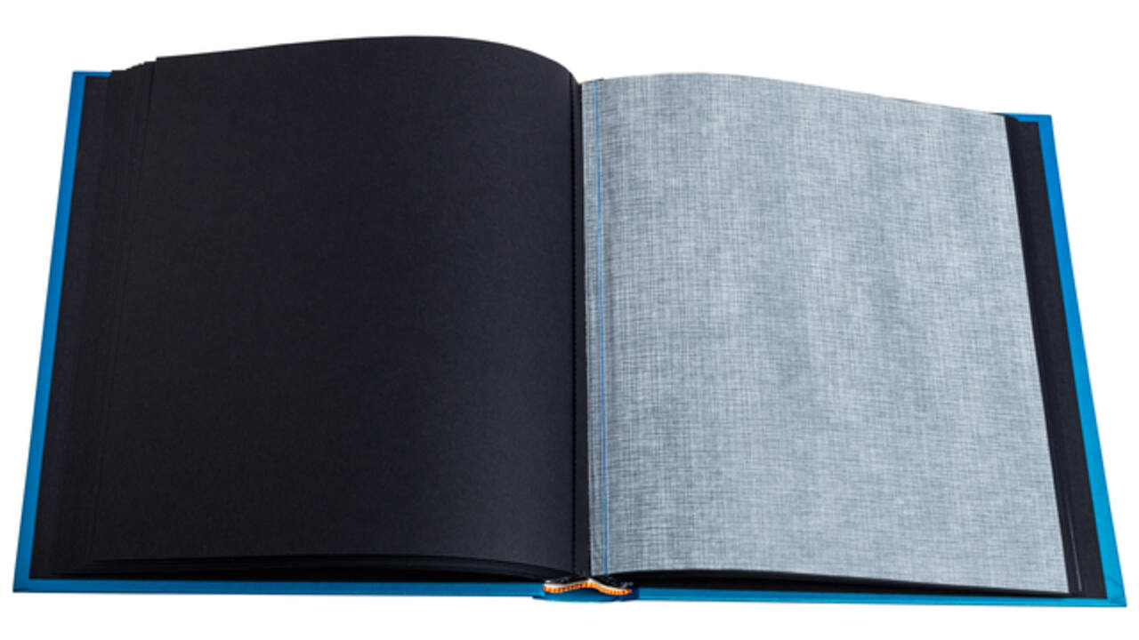 Fotoalbum Exacompta 29x32cm 60 zwarte pagina's Néo Déco blauw