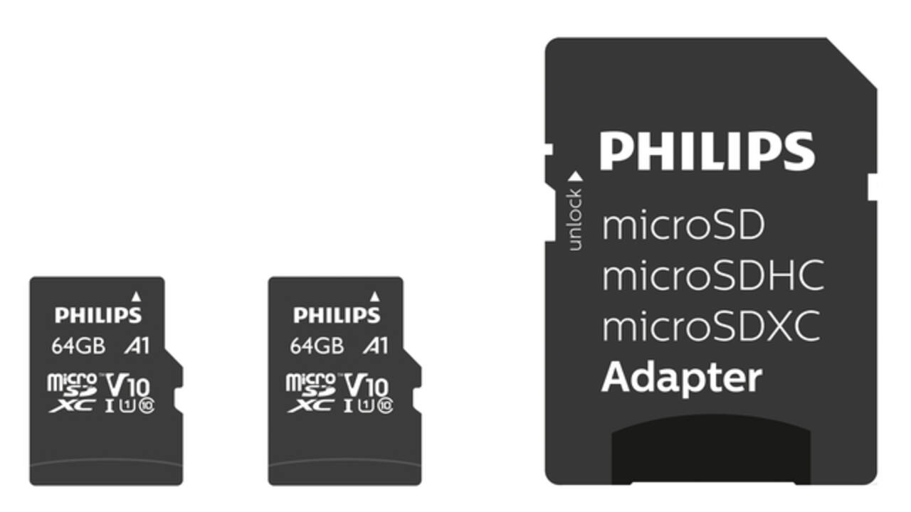 Geheugenkaart Philips micro SDXC Class 10 UHS-I U1 64GB 2 stuks