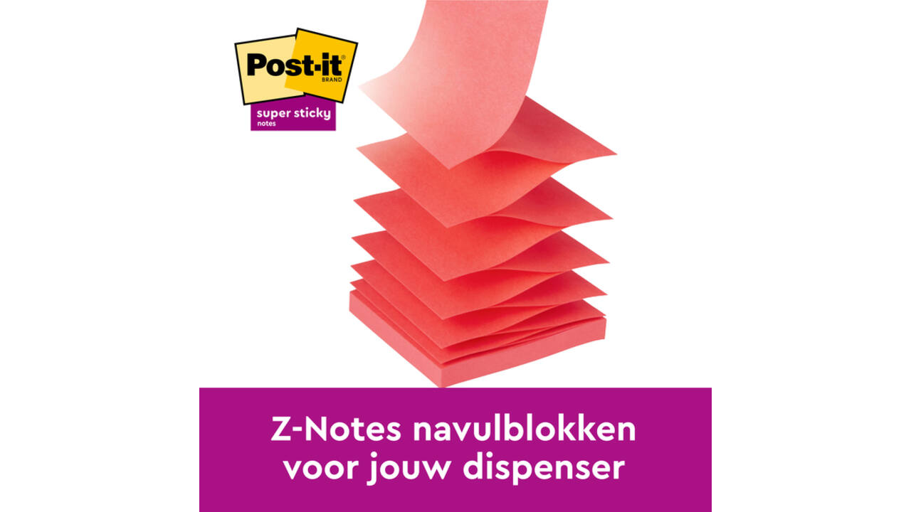 Memoblok Post-it 3M Z-Note R330 Super Sticky 76x76mm Carnival 6 stuks