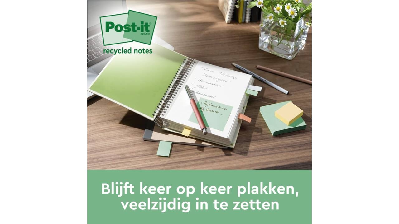 Memoblok 3M Post-it 622 RSS3COL 47.6x47.6mm assorti kleur 3 stuks