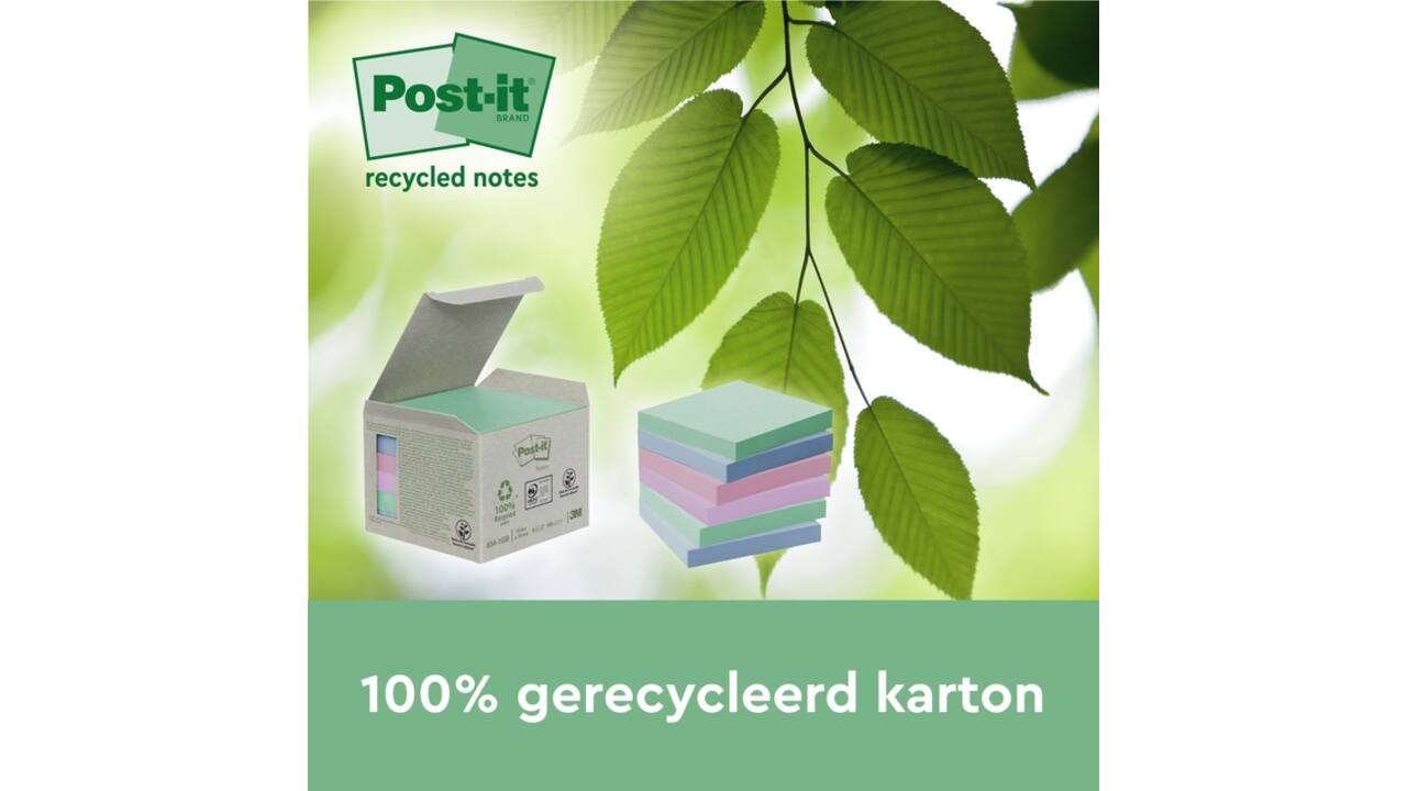 Memoblok 3M Post-it 622 RSS3COL 47.6x47.6mm assorti kleur 3 stuks