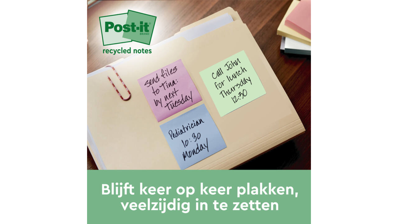 Memoblok 3M Post-it 622 RSS3COL 47.6x47.6mm assorti kleur 3 stuks