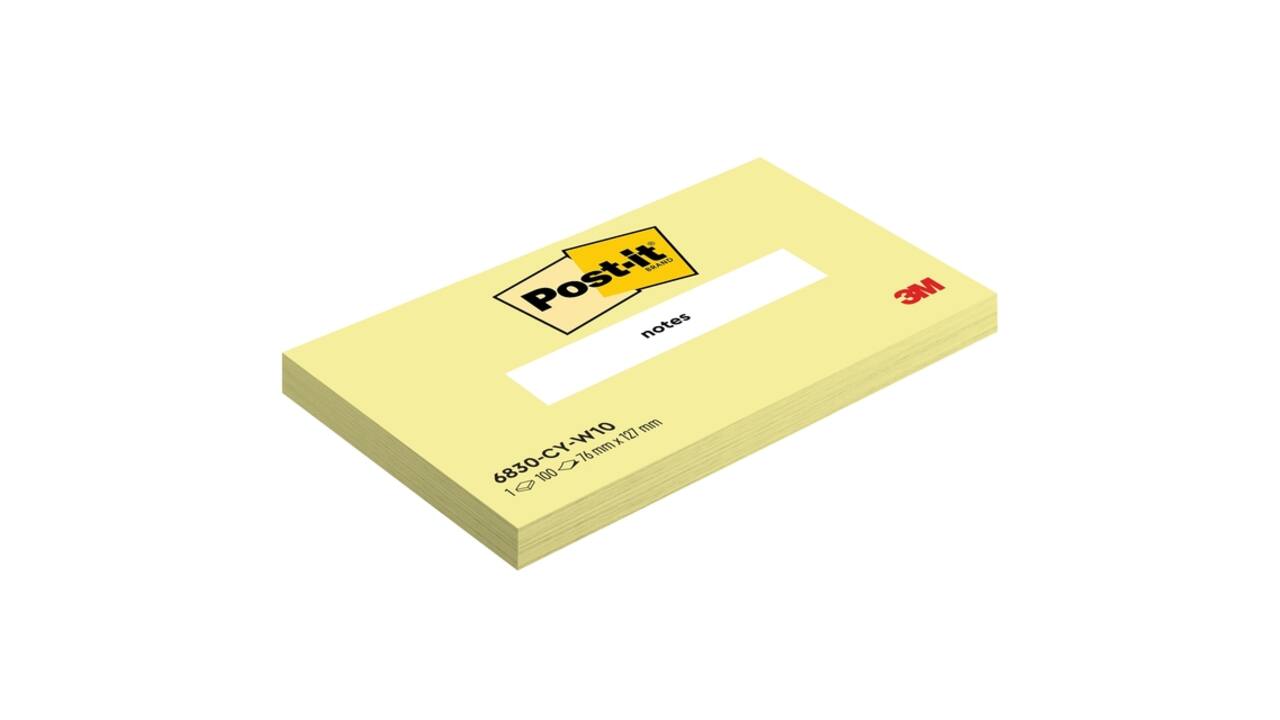 Memoblok 3M Post-it 6830 Notes76x127mm Canary Yellow 100 vel