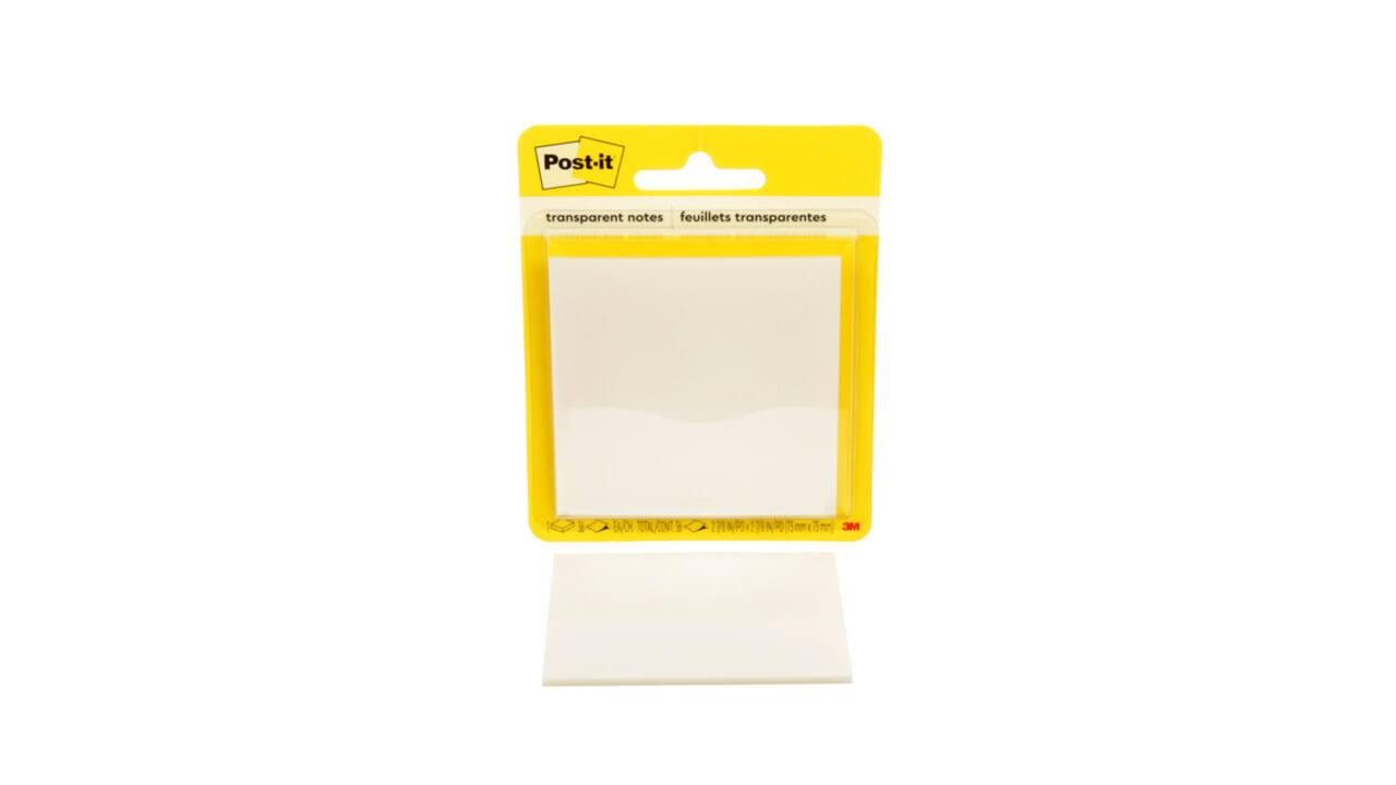 Memoblok Post-it 3M 73x73mm Transparant