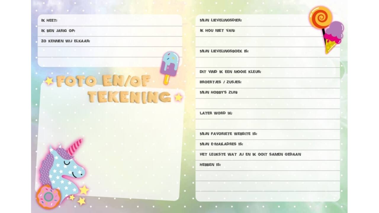Vriendenboek Interstat Unicorn