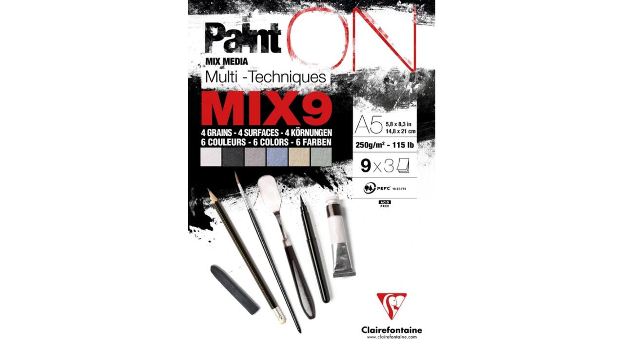 Mix Media Papier Clairefontaine A5 Paint On 27 vel 250gram assorti
