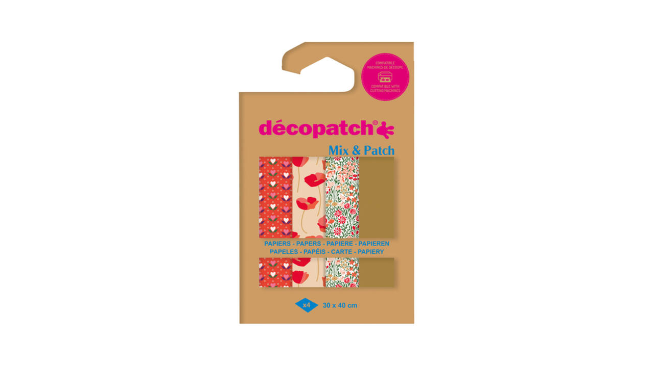 Hobbypapier Décopatch 30x40cm set à 4 vel thema Love is in the Meadow