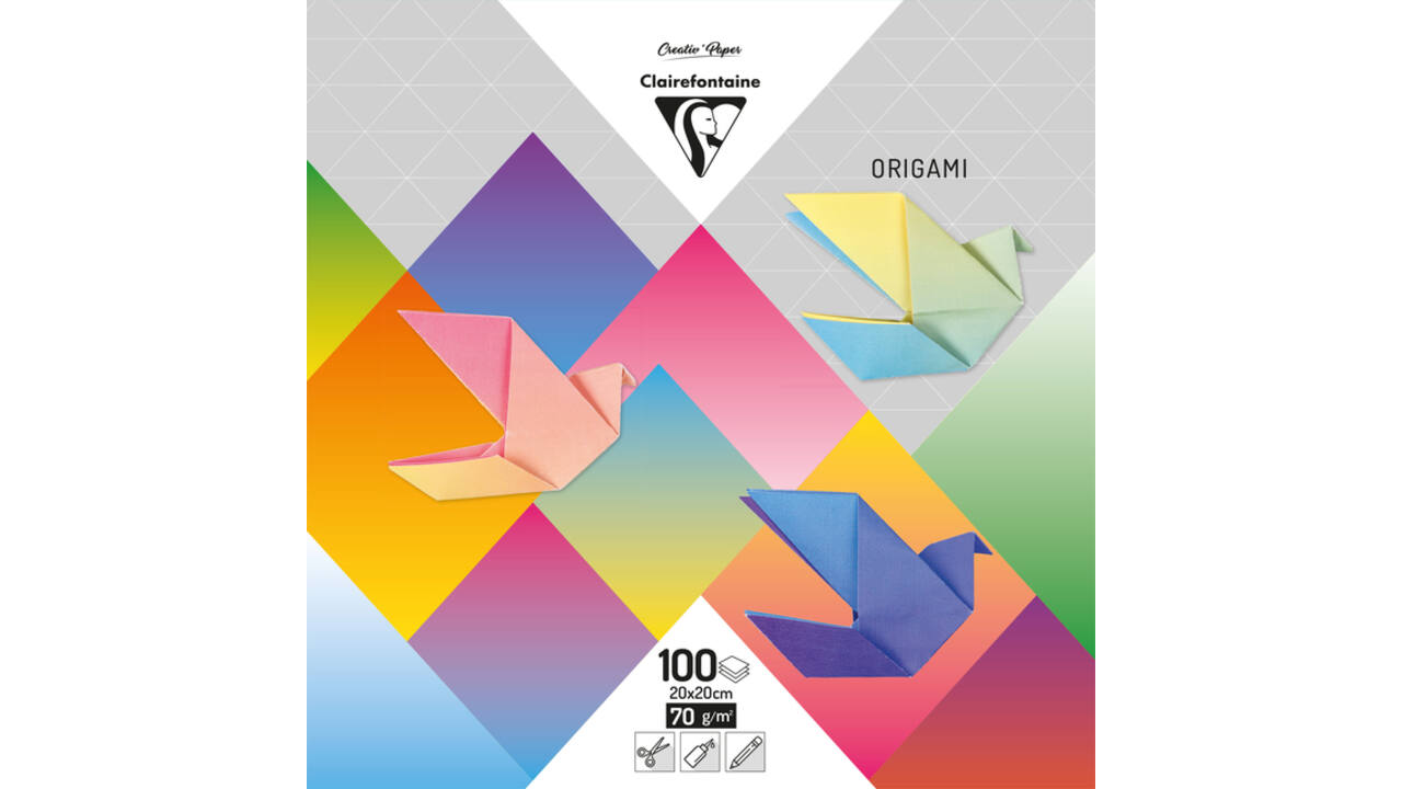 Origami Clairefontaine Gradient 20x20cm set à 100 vel 80gram assorti