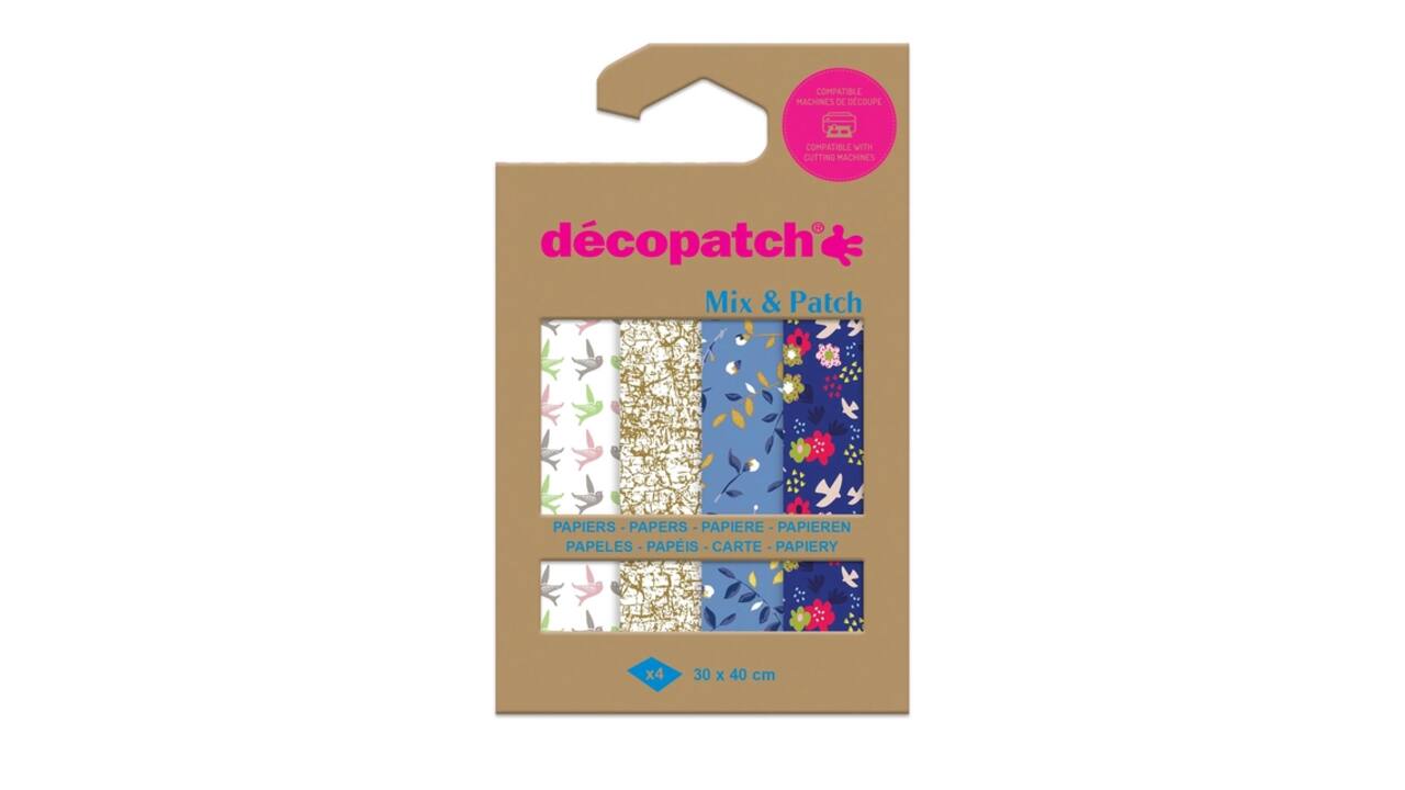 Hobbypapier Décopatch 30x40cm set à 4 vel thema Shades of Blue