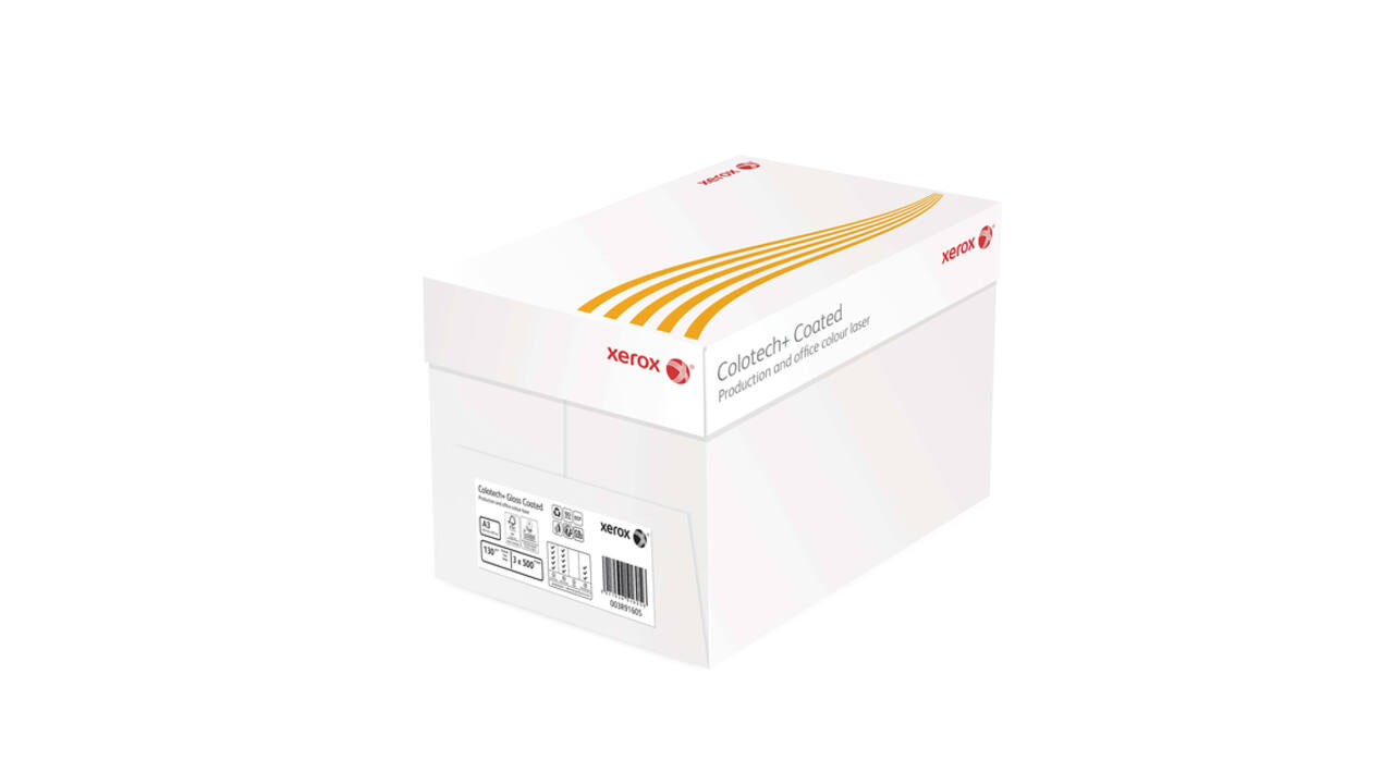 Laserpapier Xerox Colotech+ glossy coated A3 130gr wit 500 vel