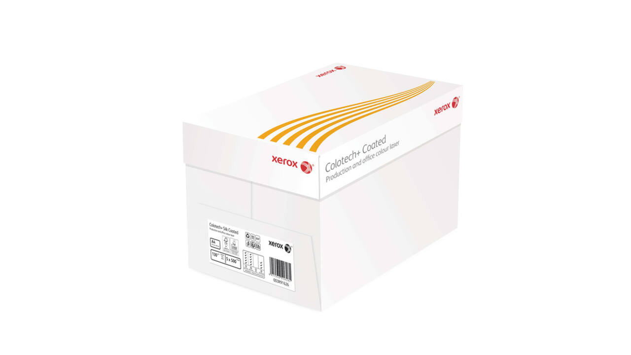 Laserpapier Xerox Colotech+ silk coated A4 130gr wit 500 vel