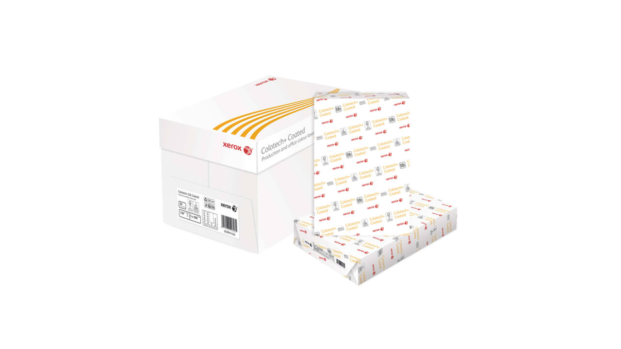 Laserpapier Xerox Colotech+ silk coated A4 130gr wit 500 vel