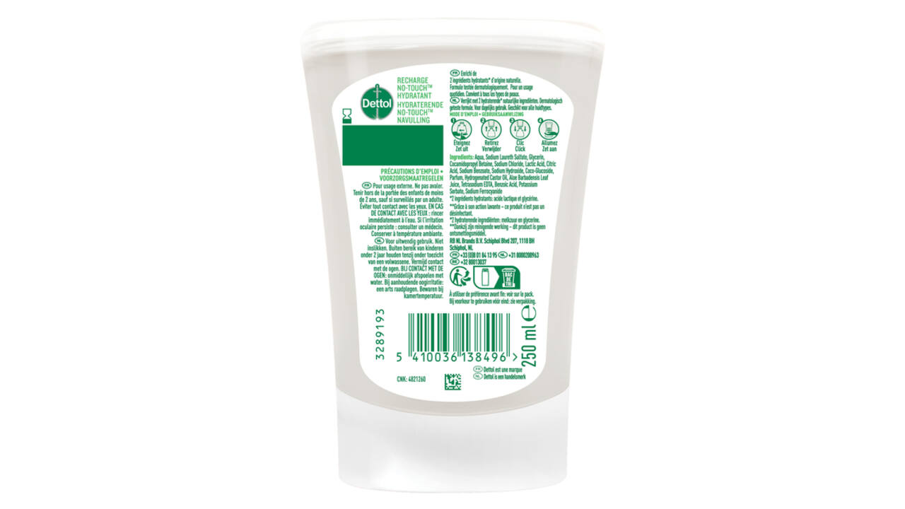 Handzeep Dettol Hydrating Aloe Vera antibacterieël 250ml refill No Touch