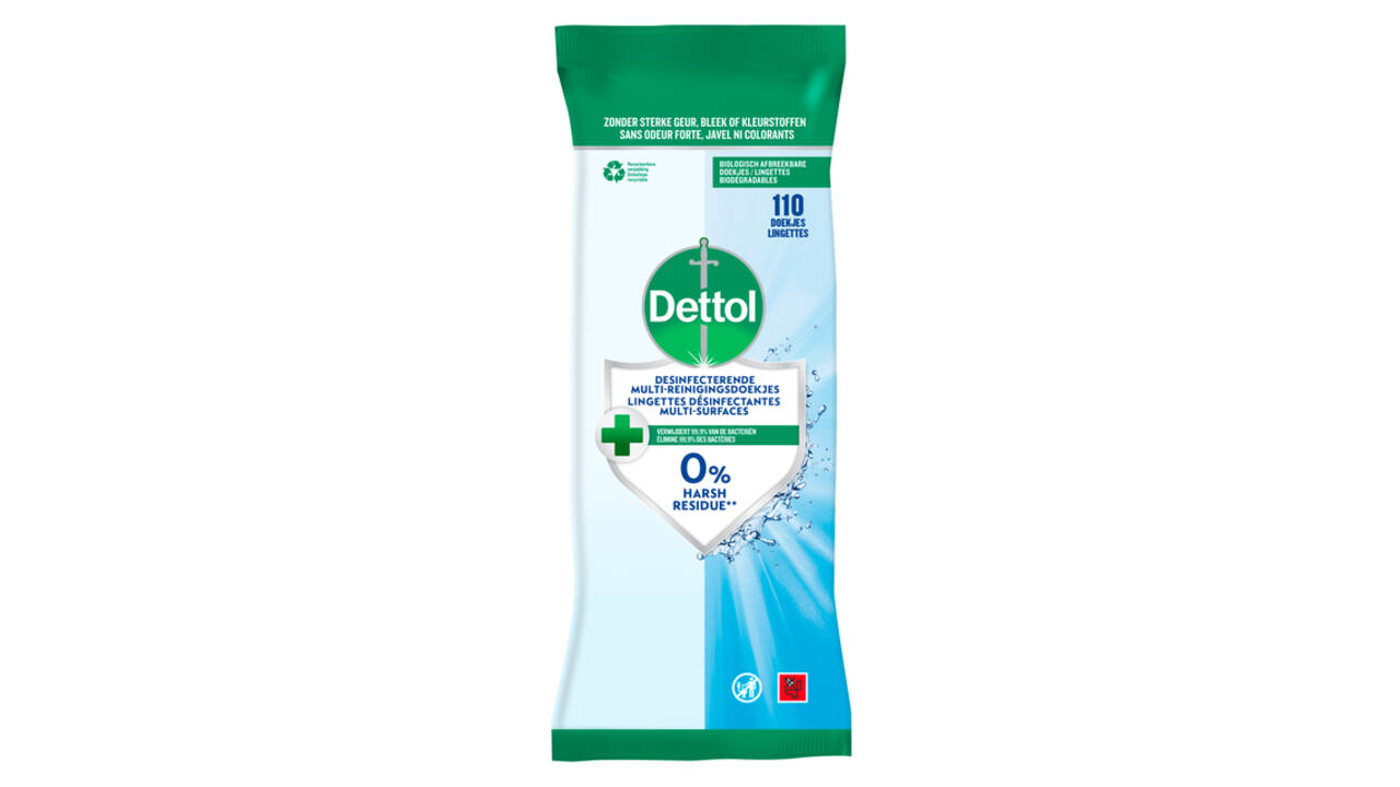 Reinigingsdoekjes Dettol antibacterieël Cleanser 110 stuks