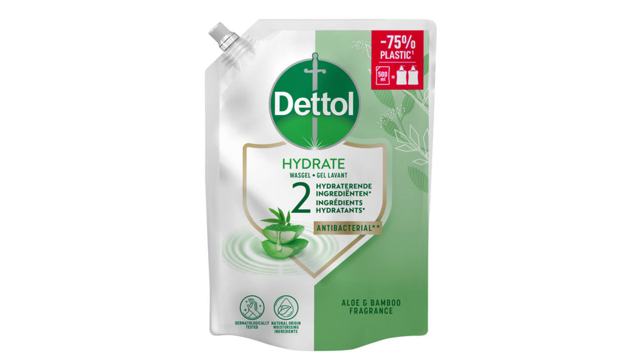 Handzeep Dettol Hydrating Aloe Vera antibacterieël 500ml refill