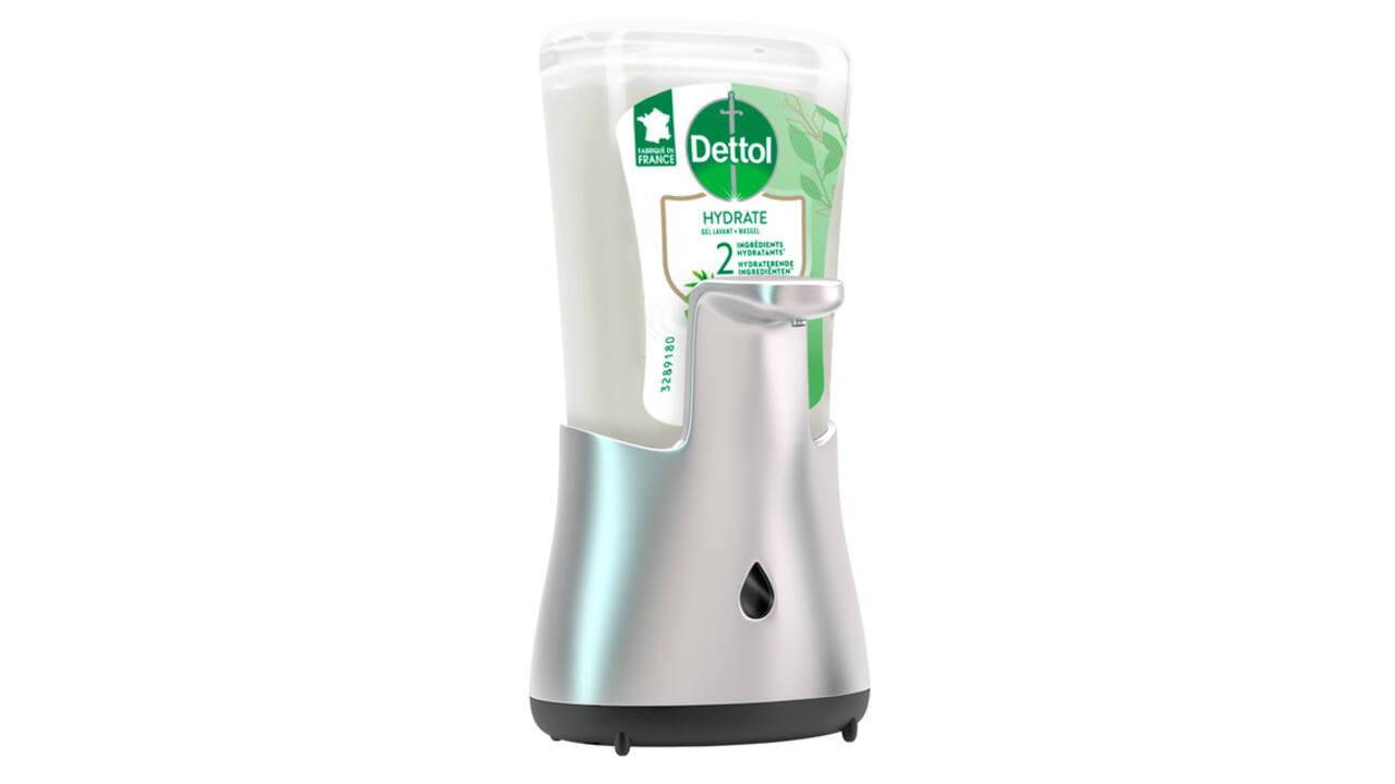 Handzeepdispenser Dettol Hydrating No Touch Kit met zeep 250ml