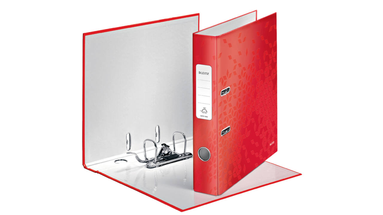 Ordner Leitz WOW 180 gelamineerd 50mm A4 rood