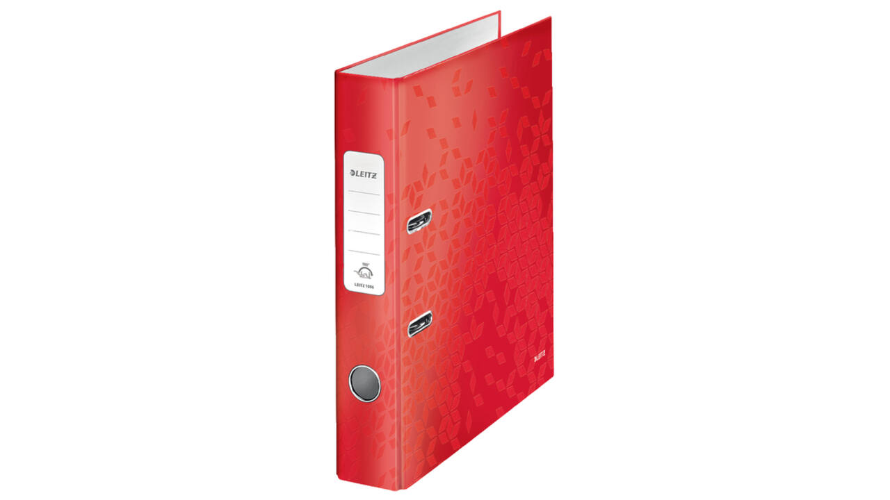 Ordner Leitz WOW 180 gelamineerd 50mm A4 rood