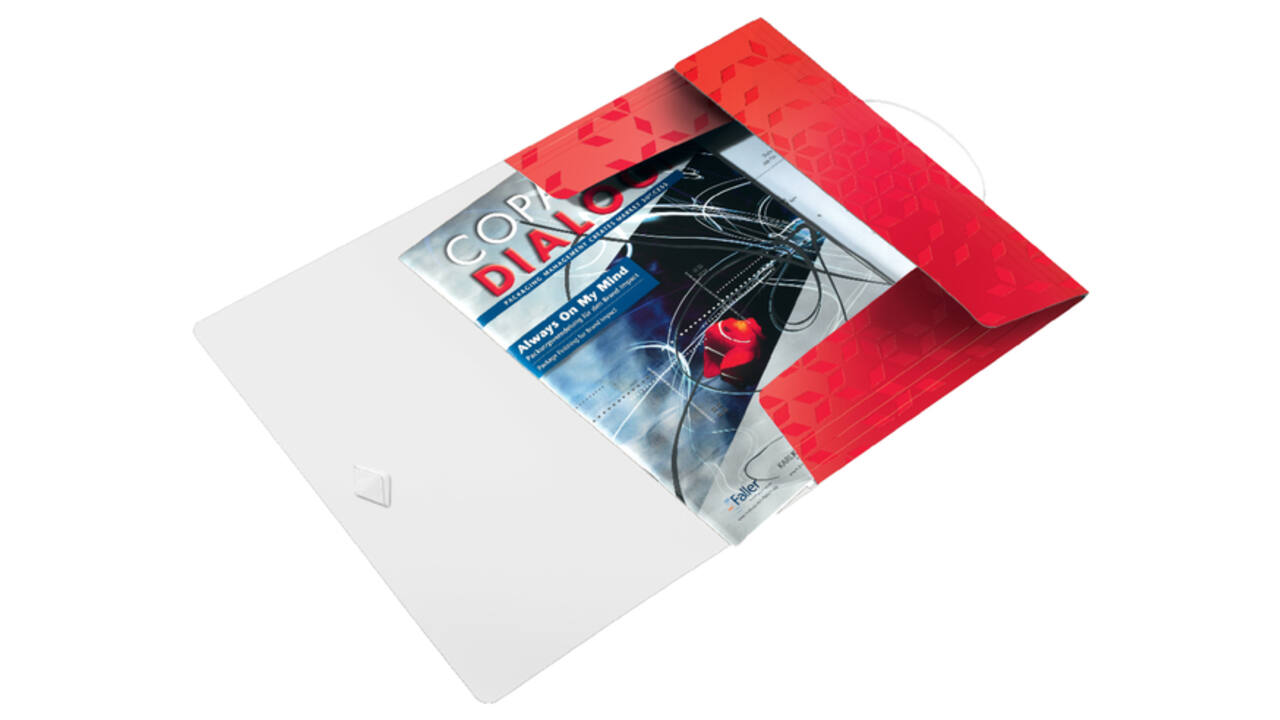 Elastomap Leitz WOW A4 3 kleppen PP rood