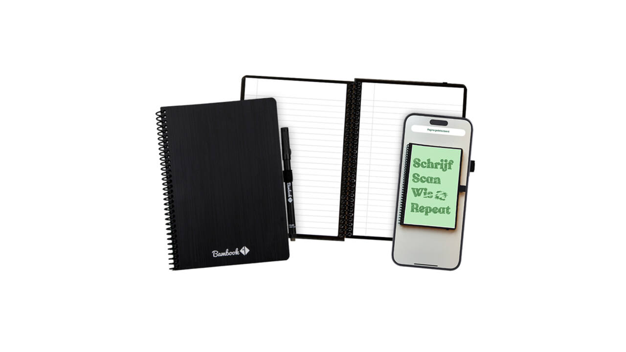 Notitieboek Bambook Original zwart A5 lijn 40 pagina's uitwisbaar