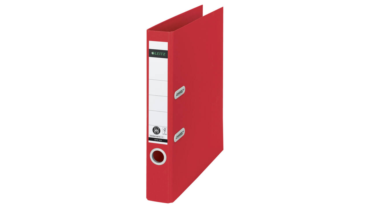 Ordner Leitz Recycle 180° 50mm karton A4 rood
