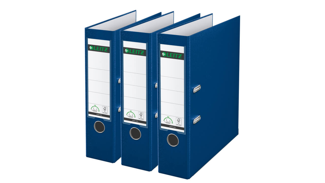 Ordner Leitz 180° 1010 A4 80 mm 3 stuks blauw