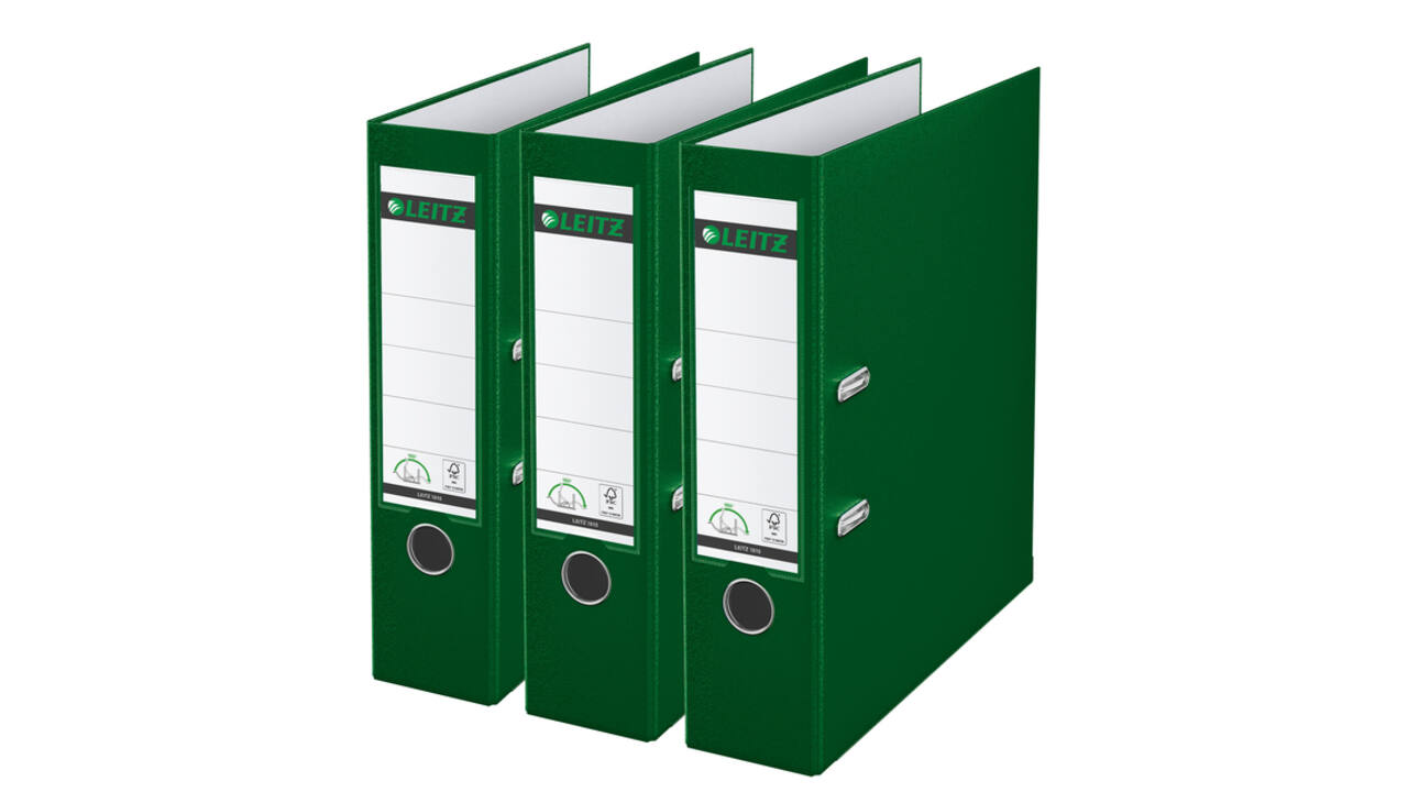Ordner Leitz 180° 1010 A4 80 mm 3 stuks groen