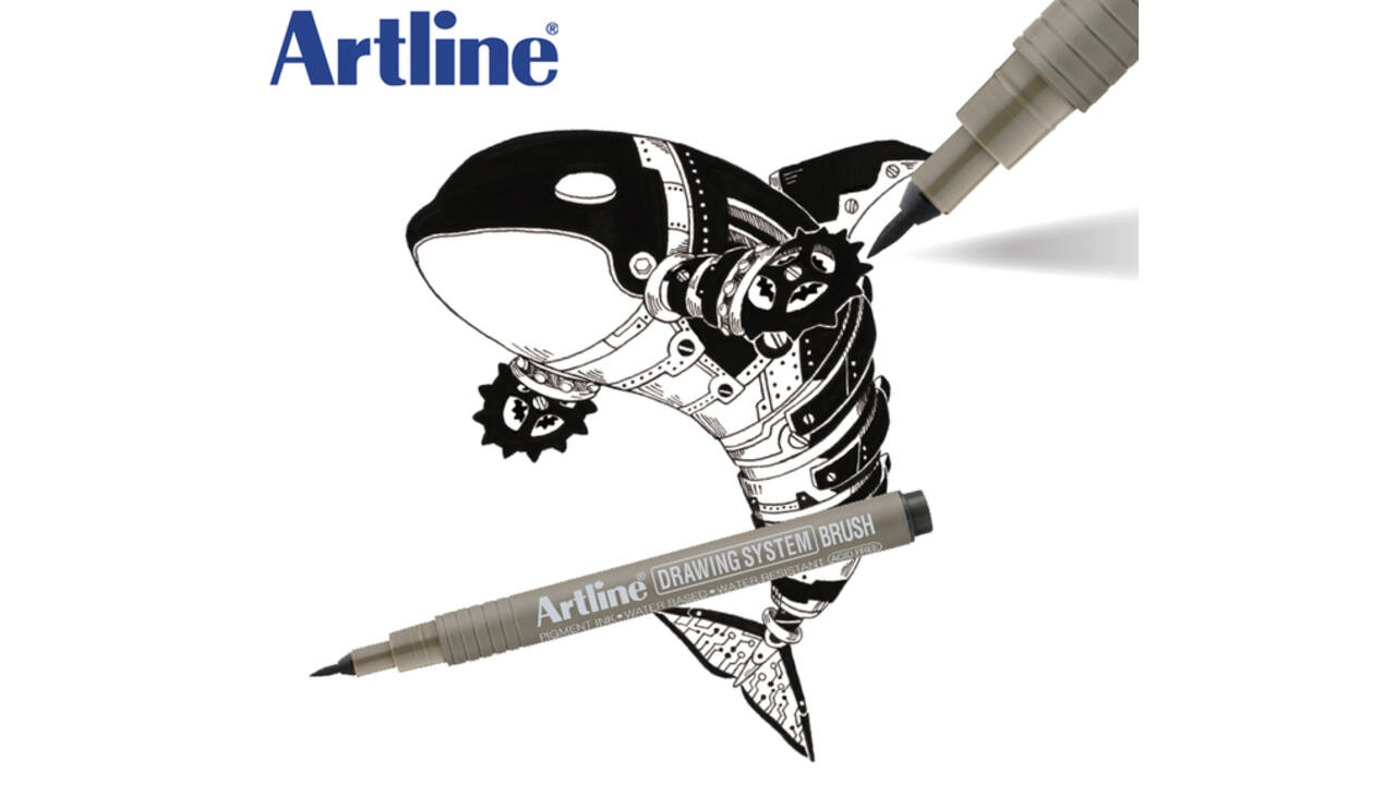 Fineliner Artline technisch brush zwart