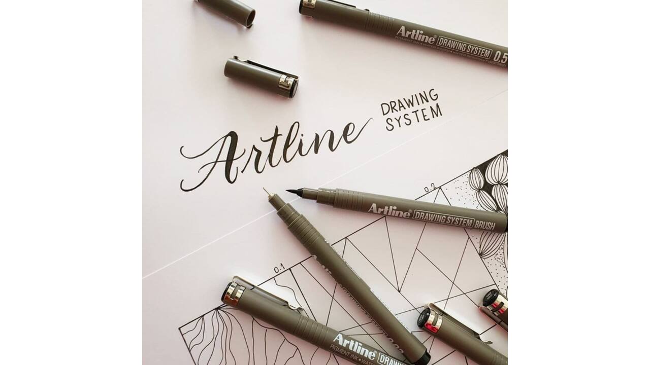 Fineliner Artline technisch brush zwart