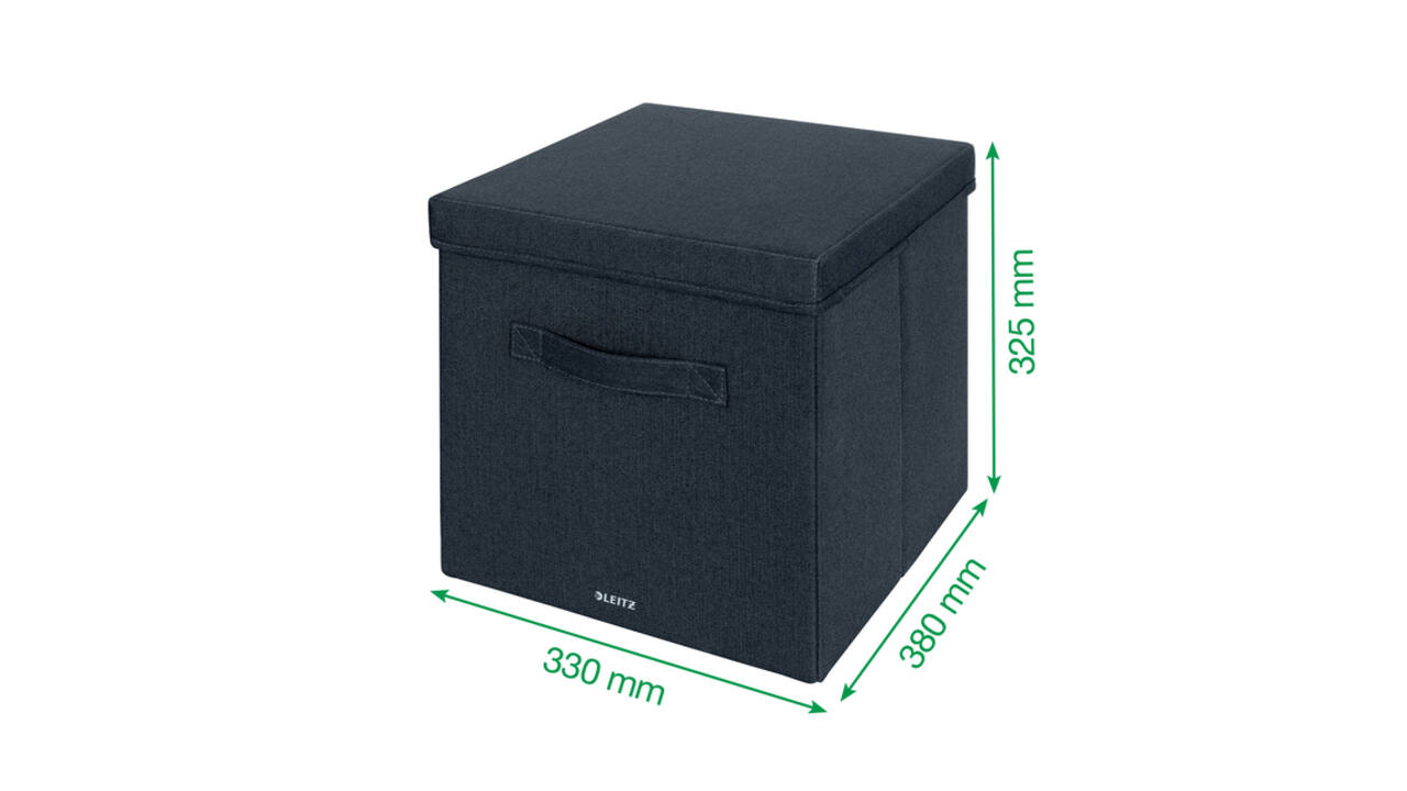 Opbergdoos Leitz gestoffeerd met deksel 330x325x380mm grijs 2 st
