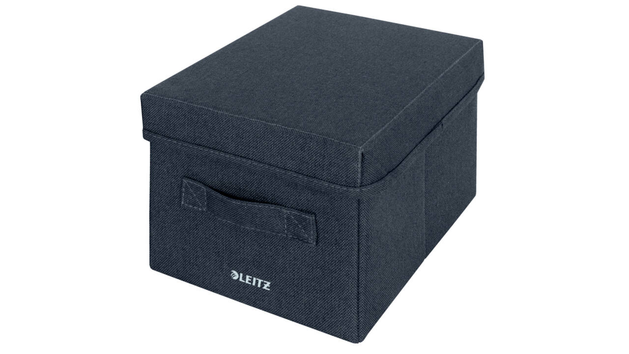 Opbergdoos Leitz gestoffeerd met deksel 190x160x285mm grijs 2 st