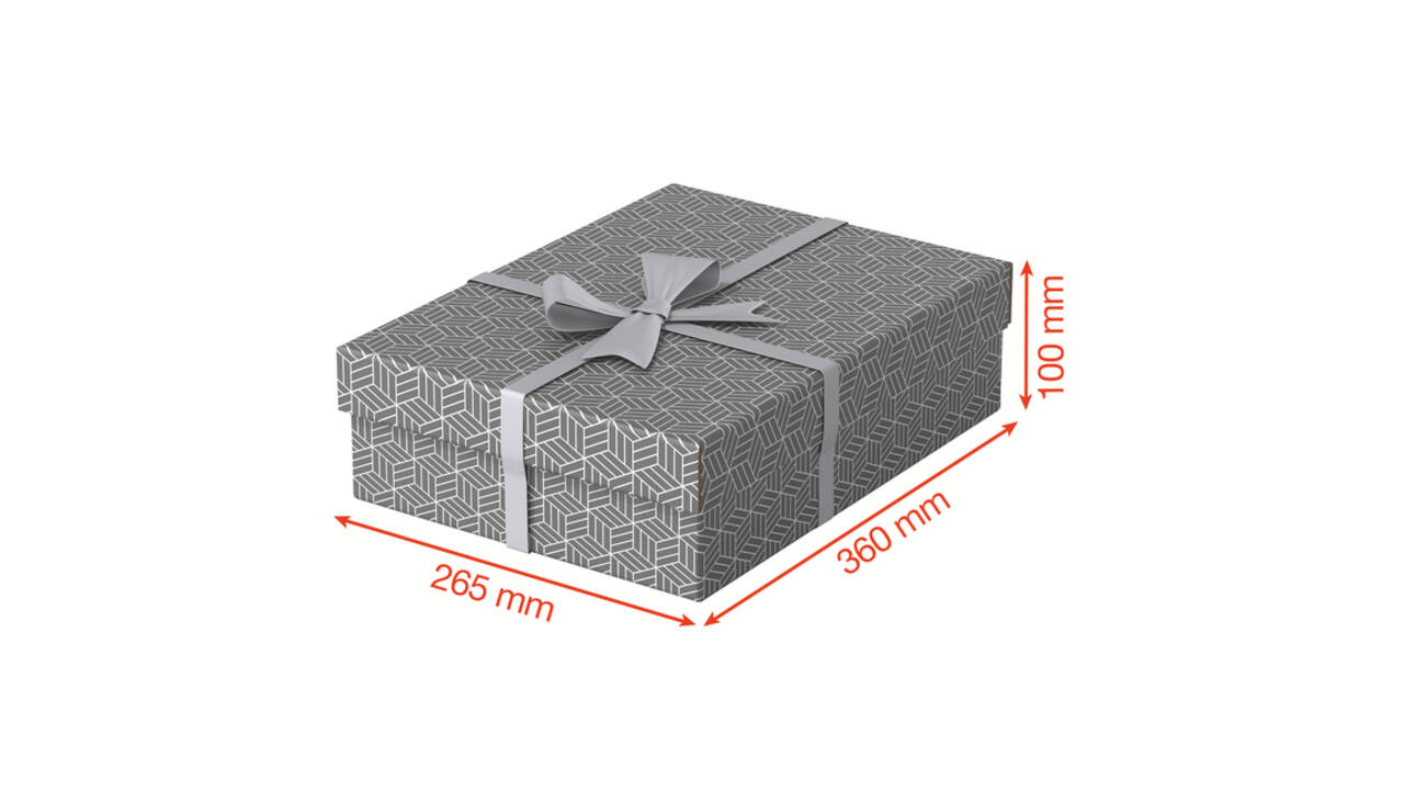 Opberg- en geschenkdoos Esselte home middelgroot 265x100x360mm grijs 3 stuks