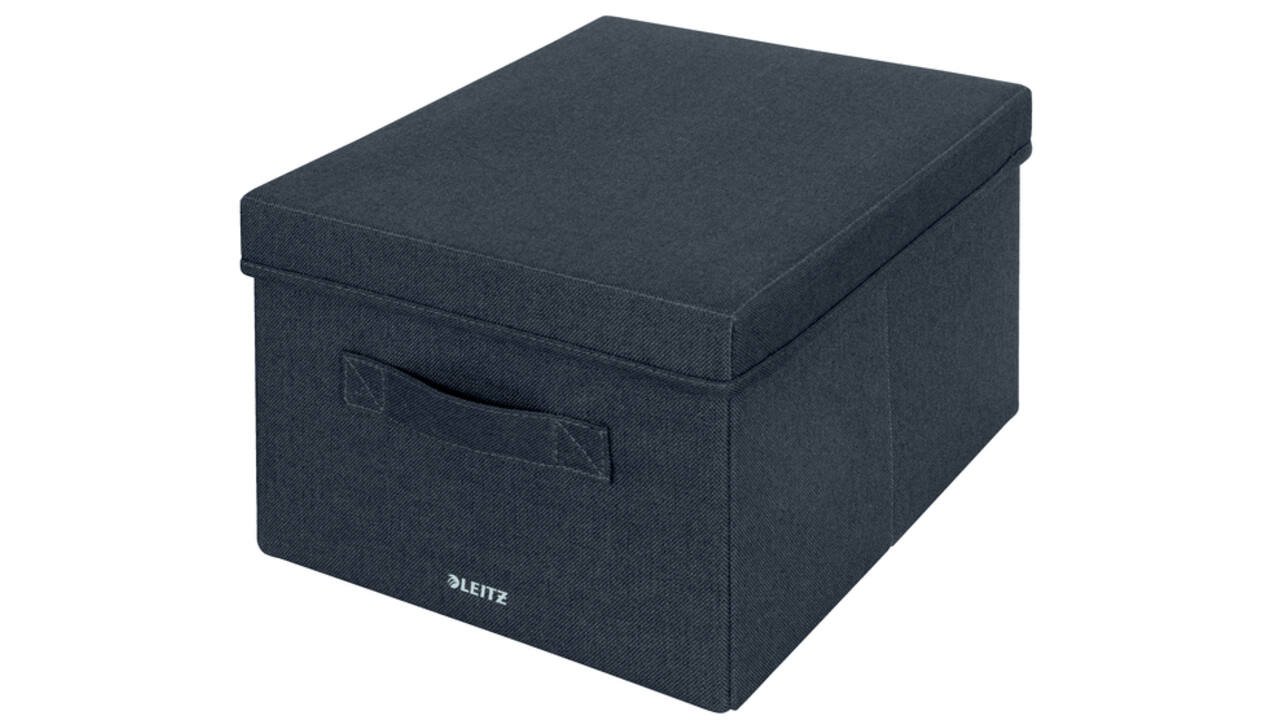 Opbergdoos Leitz gestoffeerd met deksel 285x203x380mm grijs 2 st