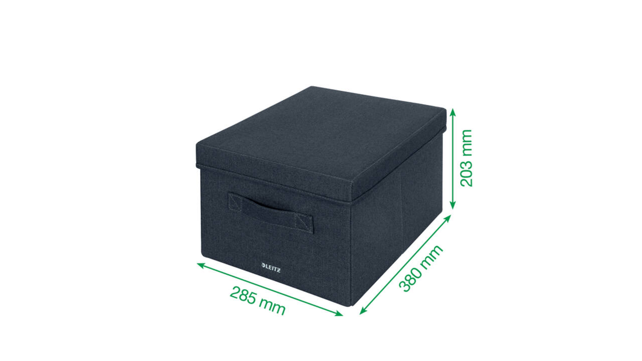 Opbergdoos Leitz gestoffeerd met deksel 285x203x380mm grijs 2 st