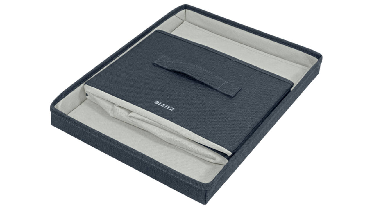 Opbergdoos Leitz gestoffeerd met deksel 285x203x380mm grijs 2 st