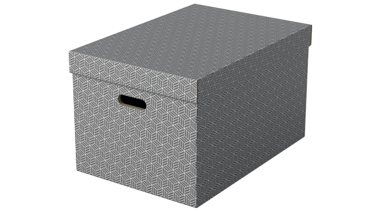 Opbergdoos Esselte home groot 355x305x510mm grijs 3 stuks