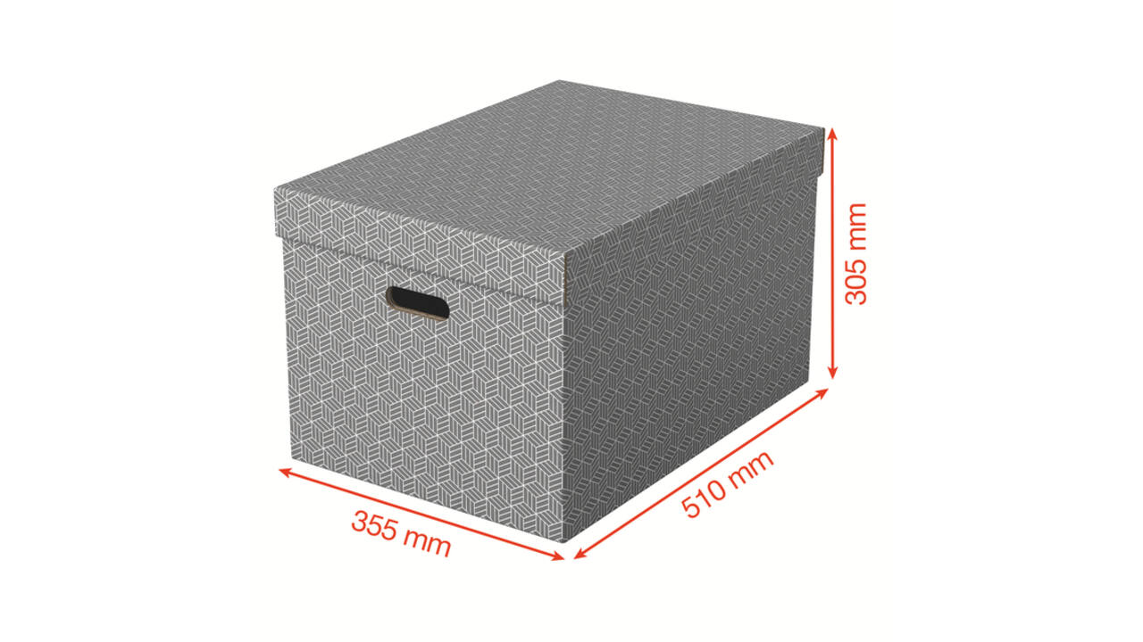 Opbergdoos Esselte home groot 355x305x510mm grijs 3 stuks
