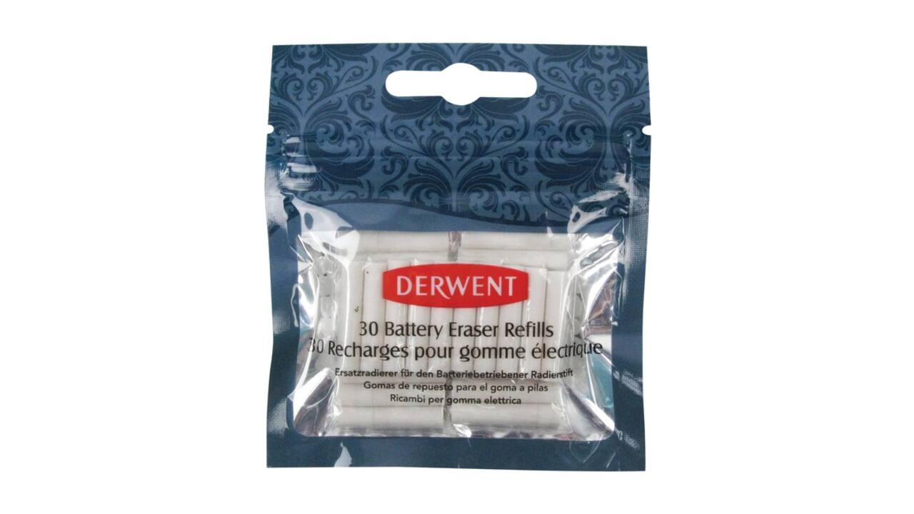 Navulling Derwent gum op batterijen 30 stuks wit