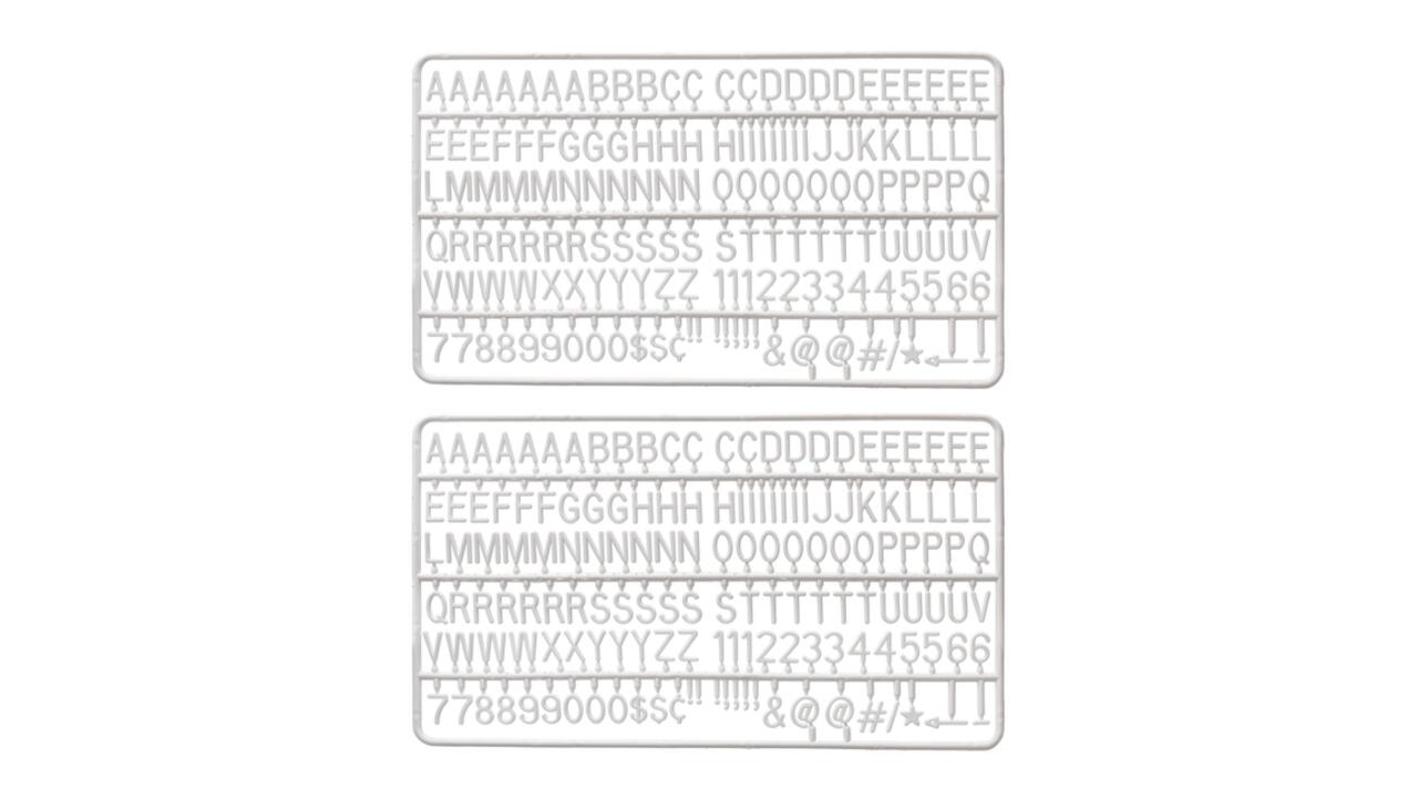 Letter set IEZZY voor letterbord 2x150 wit