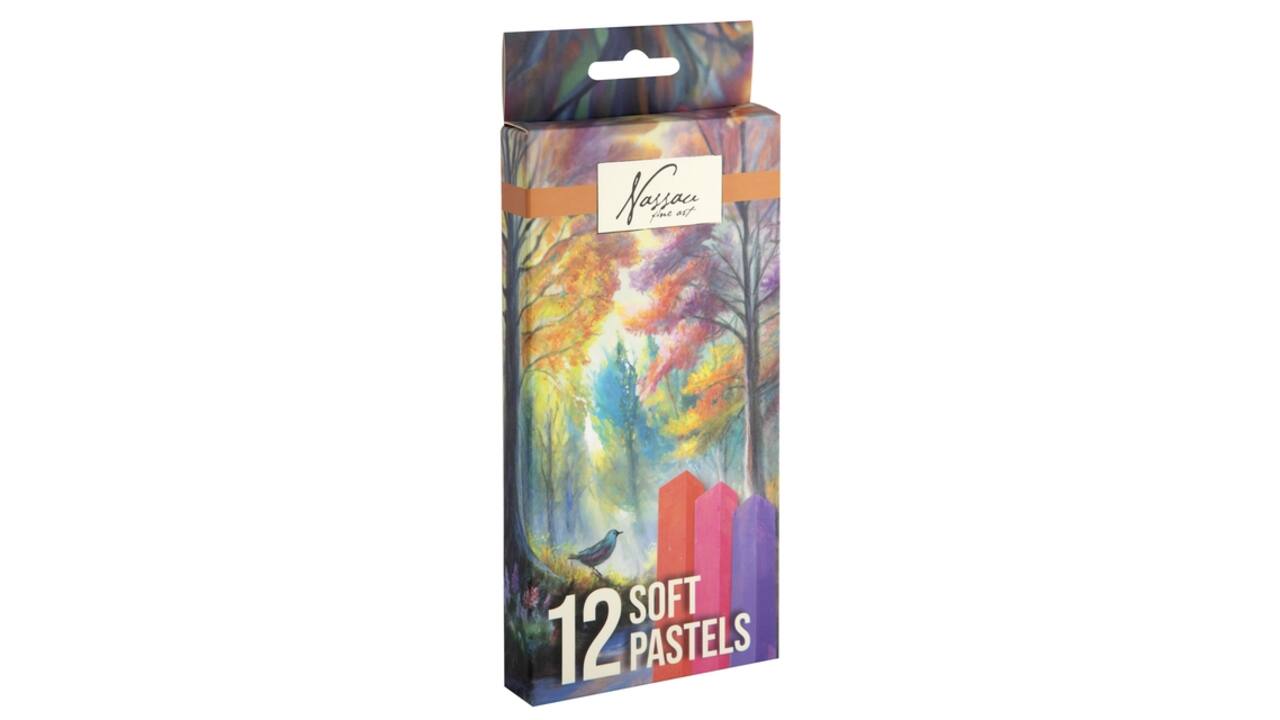 Pastelkrijt Nassau fine art zacht blister 12 stuks assorti