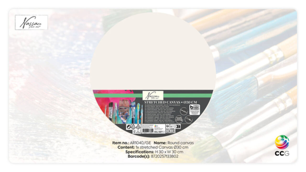 Canvas Nassau fine art rond 30cm 100% katoen