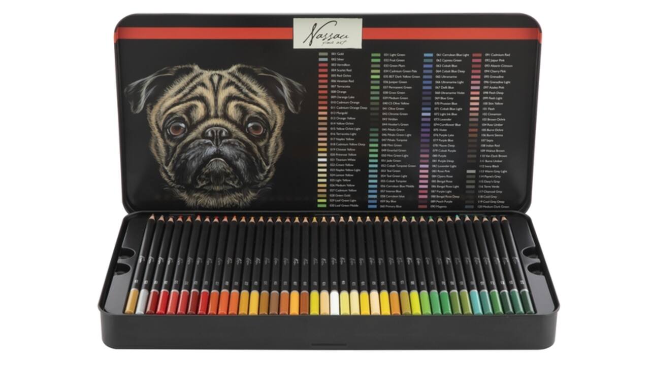 Kleurpotloden Nassau fine art assorti blik à 120 stuks