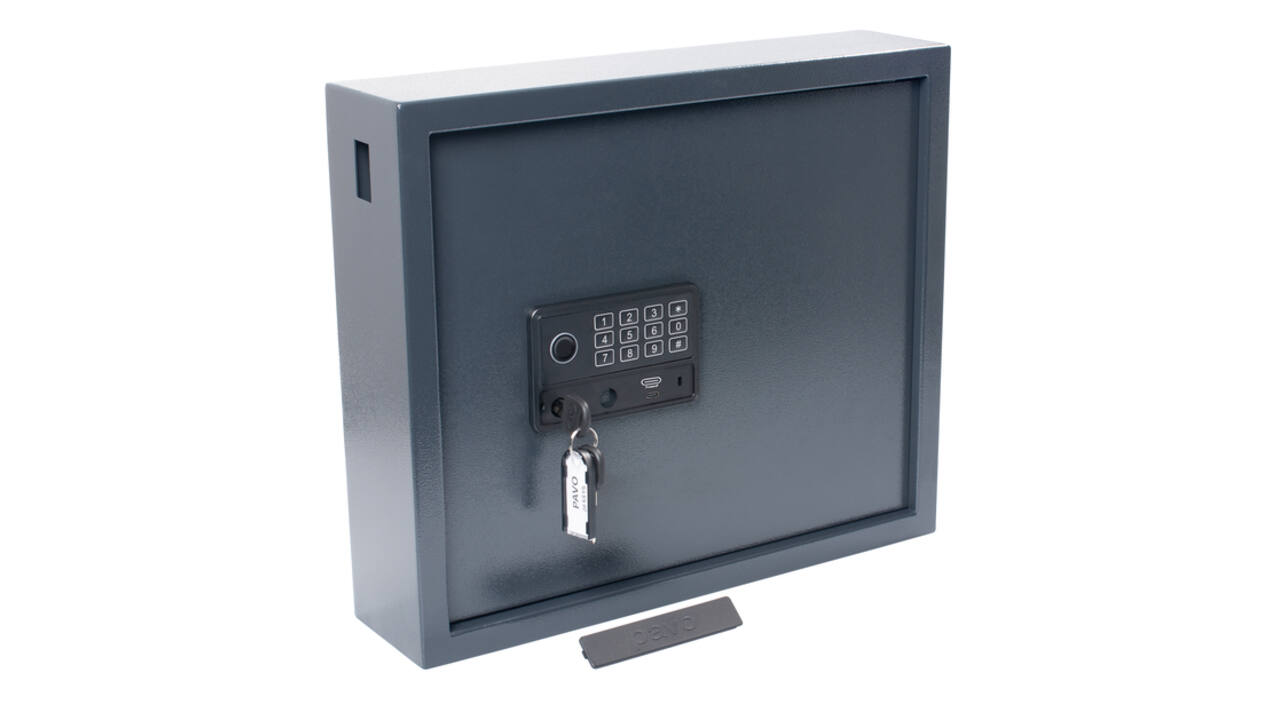 Sleutelkast Pavo High security Magnettag met fingerprintslot 20 haken 350x410x100mm