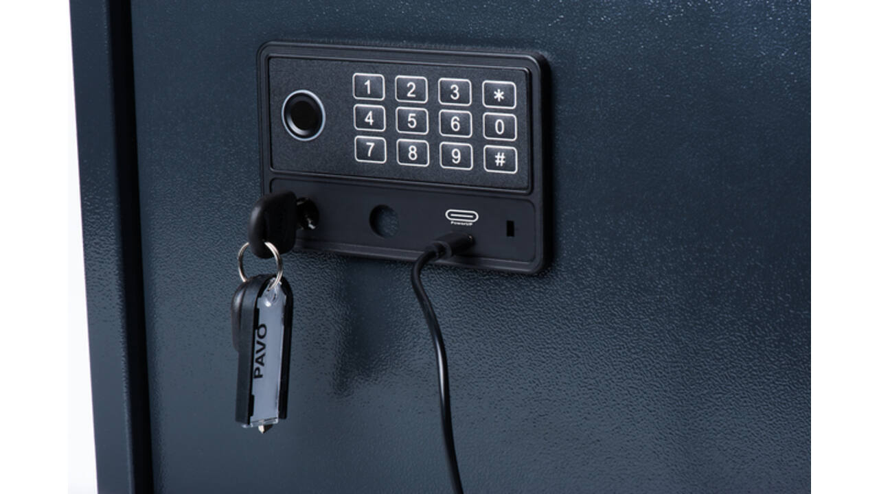 Sleutelkast Pavo High security Magnettag met fingerprintslot 20 haken 350x410x100mm