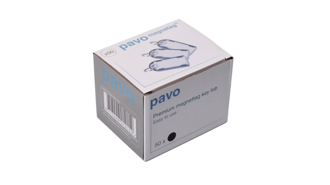 Sleutellabel Pavo Magnettag zwart 50 stuks