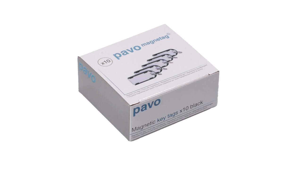Sleutellabel Pavo Magnettag zwart 10 stuks