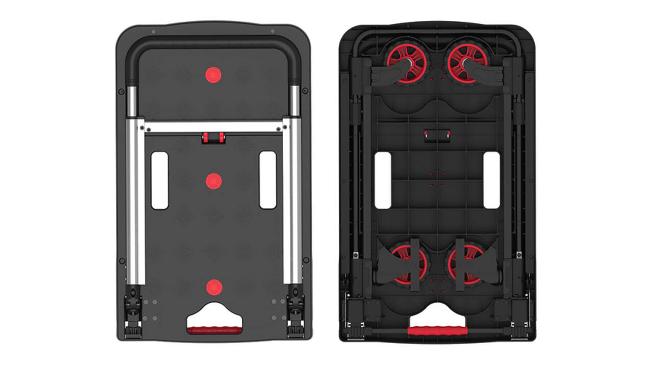 Transportkar Pavo platform trolley inklapbaar 137kg zwart