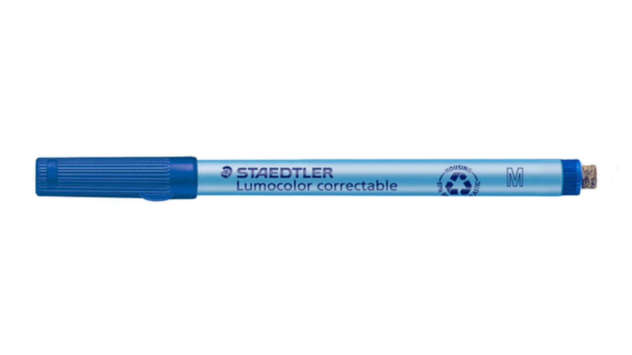 Viltstift Staedtler Lumocolor 305 non permanent correctable M blauw