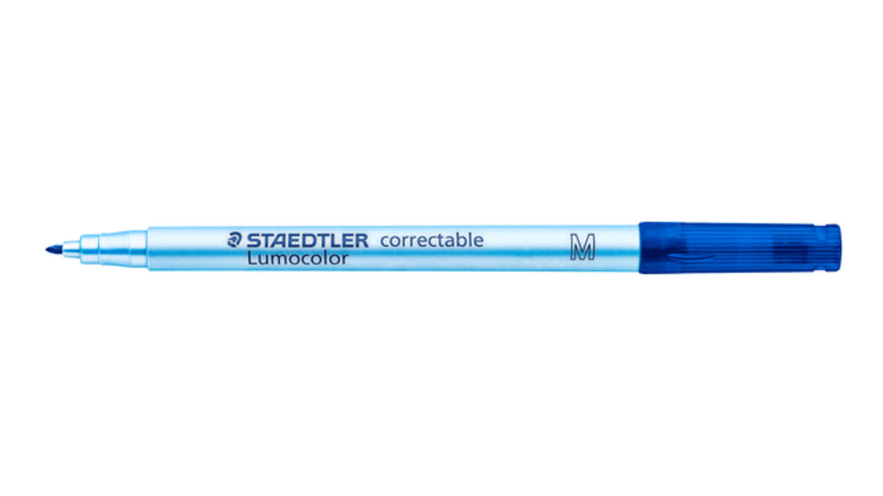 Viltstift Staedtler Lumocolor 305 non permanent correctable M blauw