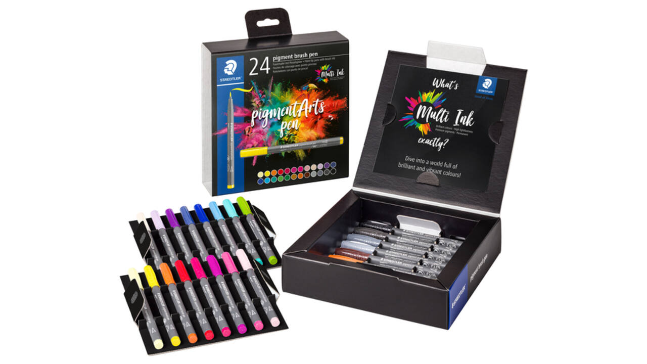 Brushpen Staedtler PigmentArts set à 24 kleuren